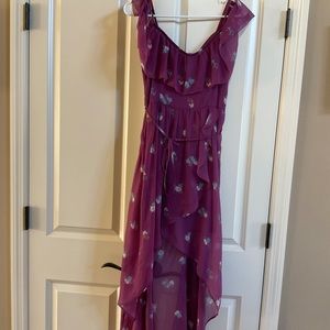NWT Abercrombie midi floral off shoulder Hi-Low dress small